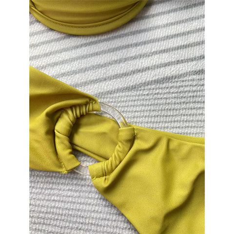 Lori Wrinkled Bandeau Strapless Bikini