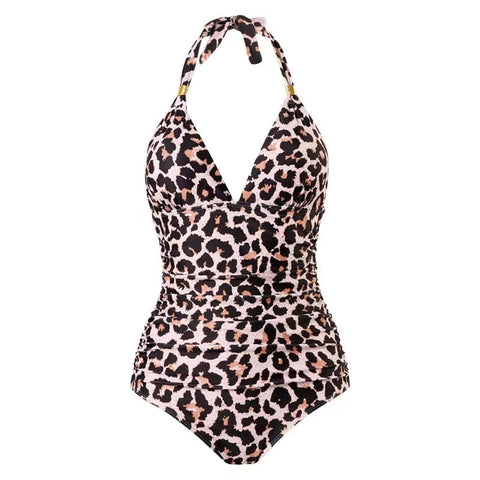 Ellen Plus Size Halter Push Up Monokini