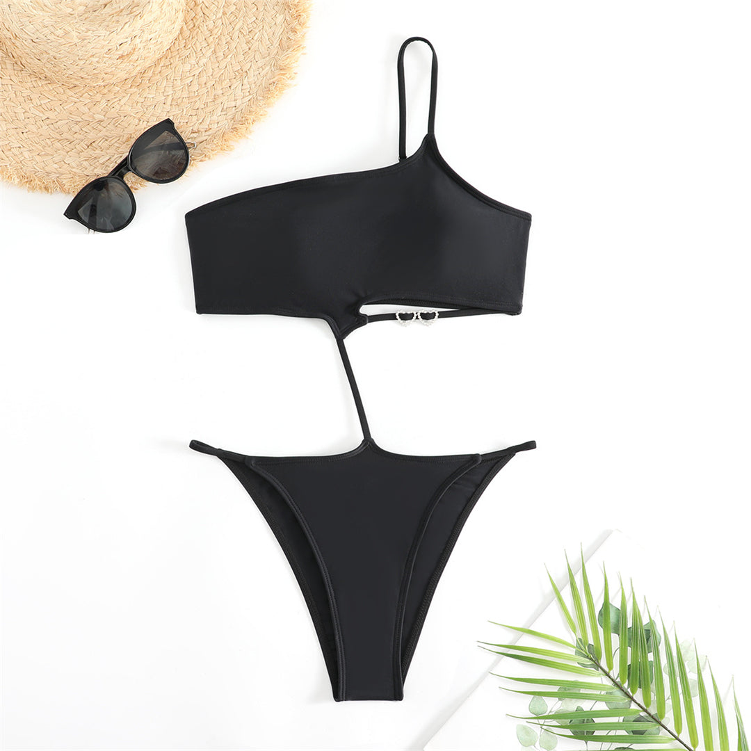 Mona Asymmetric One Shoulder High Leg Monokini