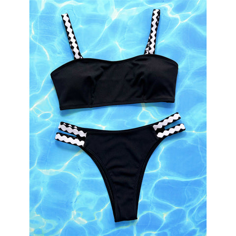 Molly Splicing Ribbed Brazilian Bikini