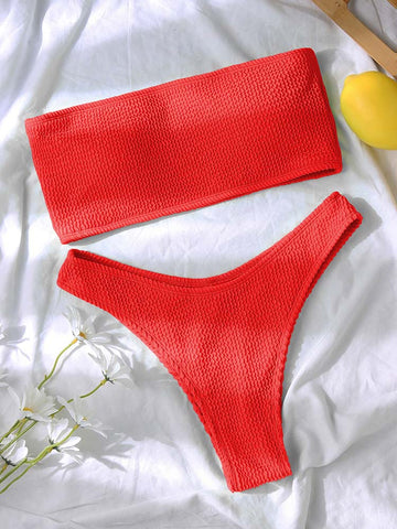 Ruby High Waist Tube Top Bikini