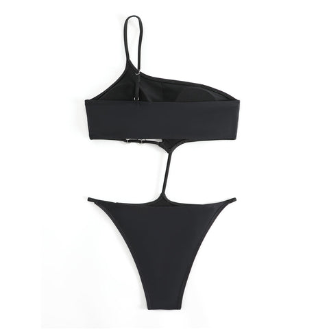 Mona Asymmetric One Shoulder High Leg Monokini