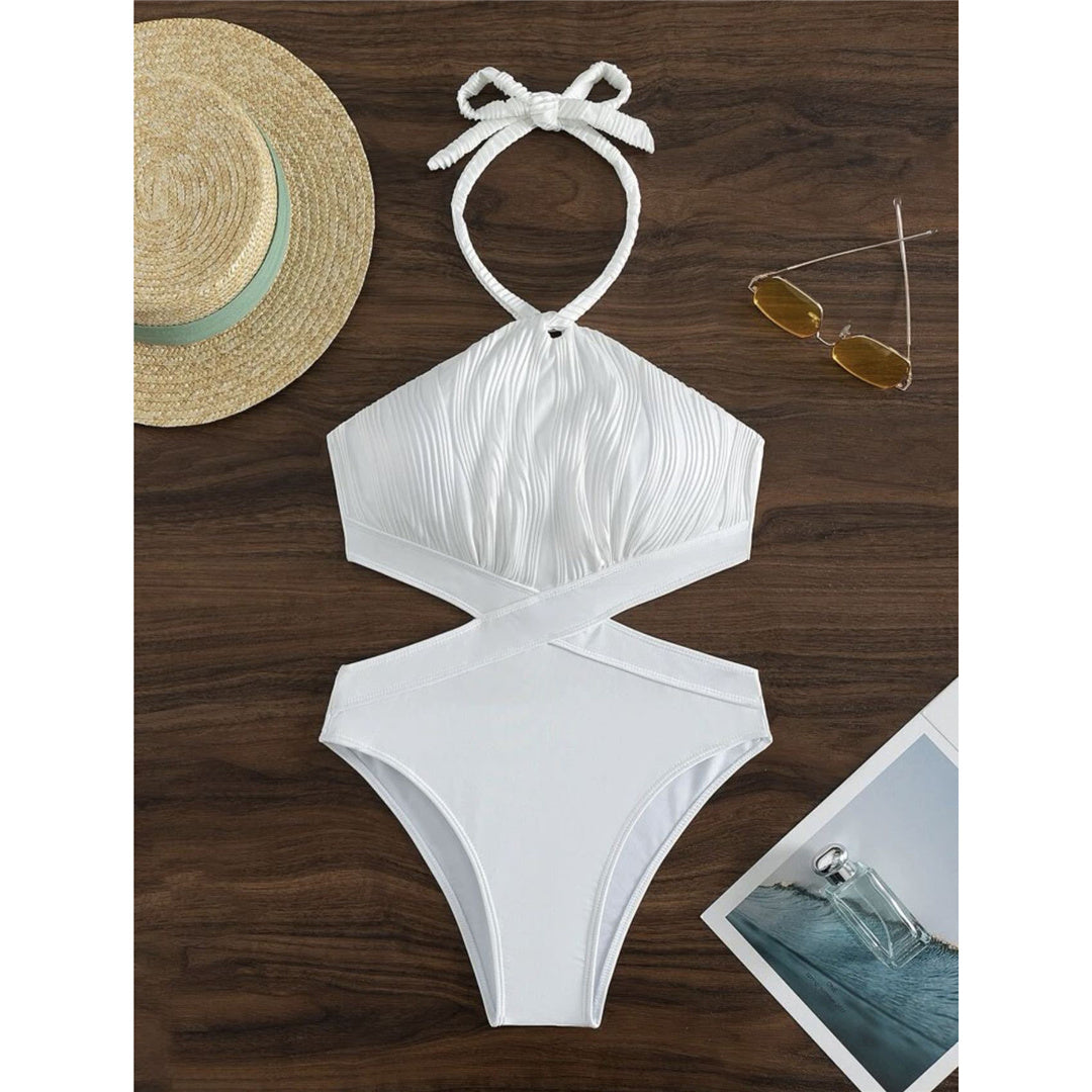 Jodie Halter Cut Out Wrinkled Monokini