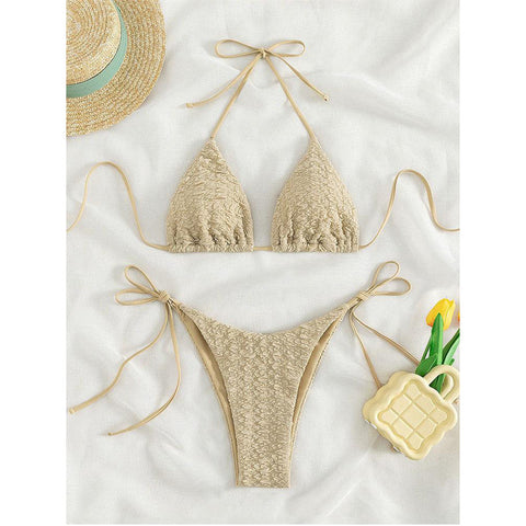 Mandy Wrinkled Halter Bikini