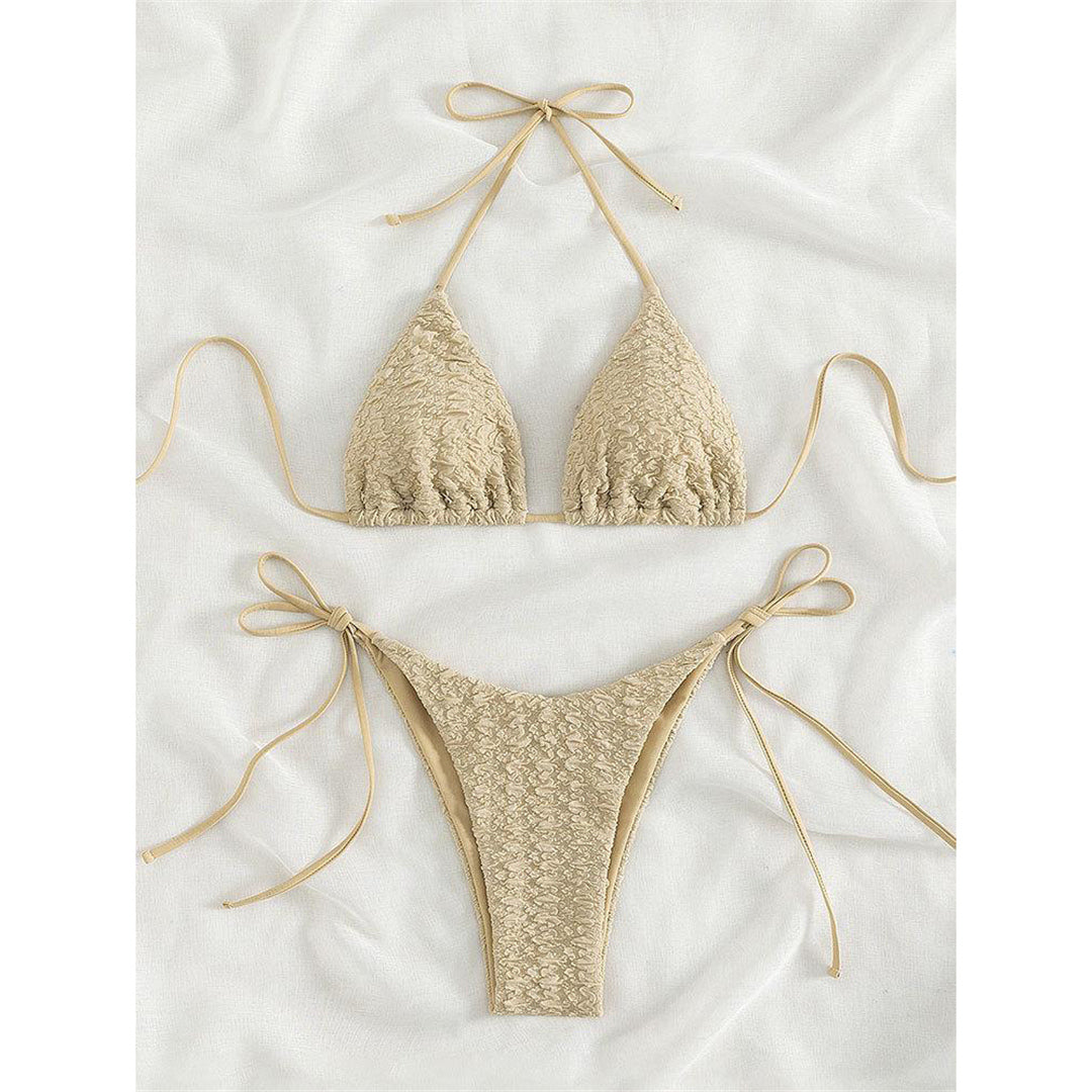 Mandy Wrinkled Halter Bikini