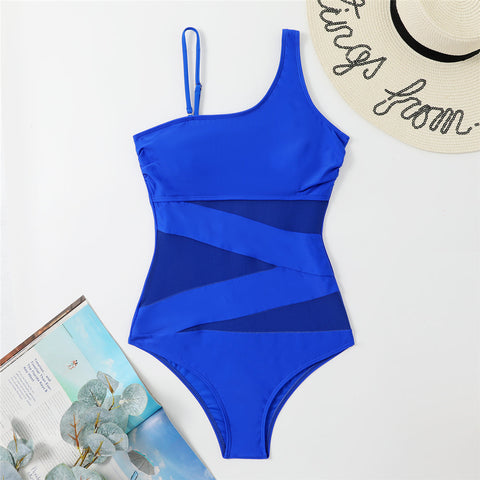 Ella Asymmetric High Leg Cut Padded Monokini