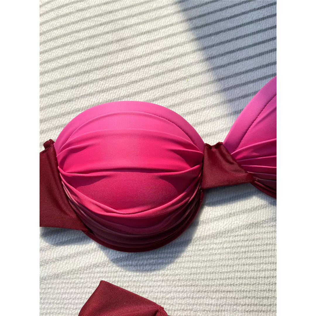 Lori Wrinkled Bandeau Strapless Bikini