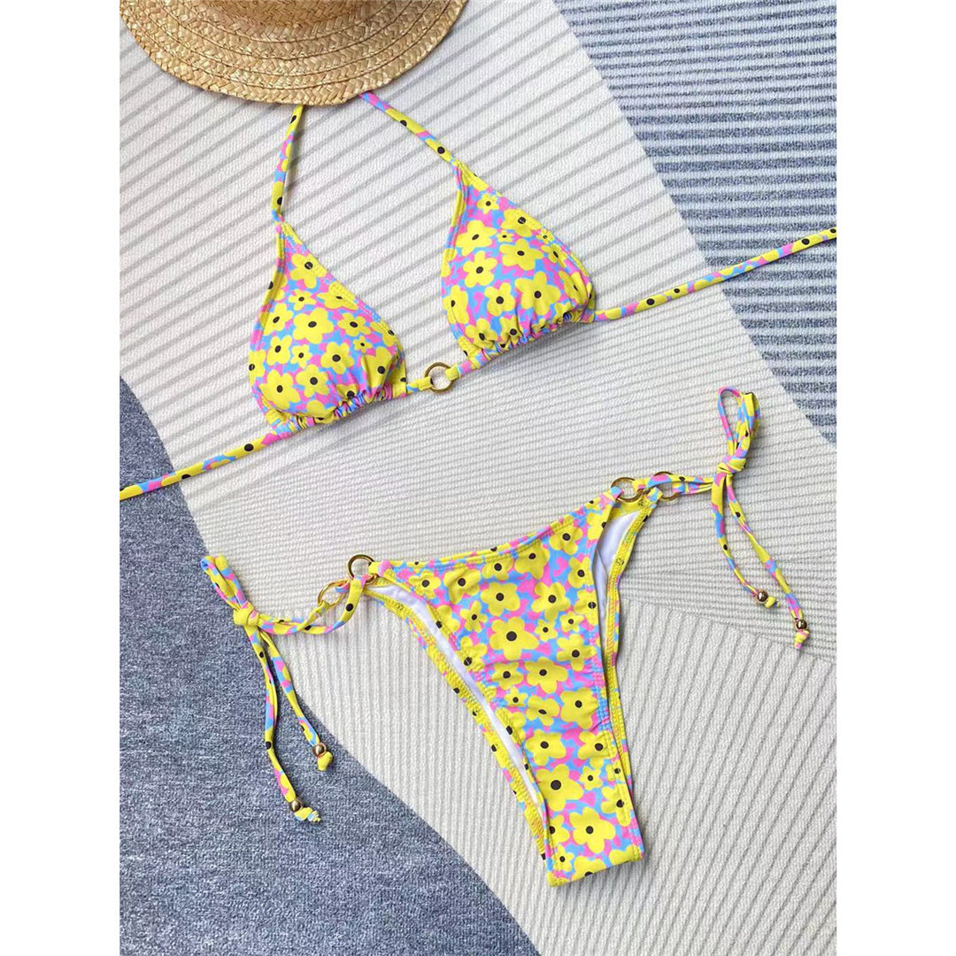 Sara Halter Printed Scrunch Butt Bikini