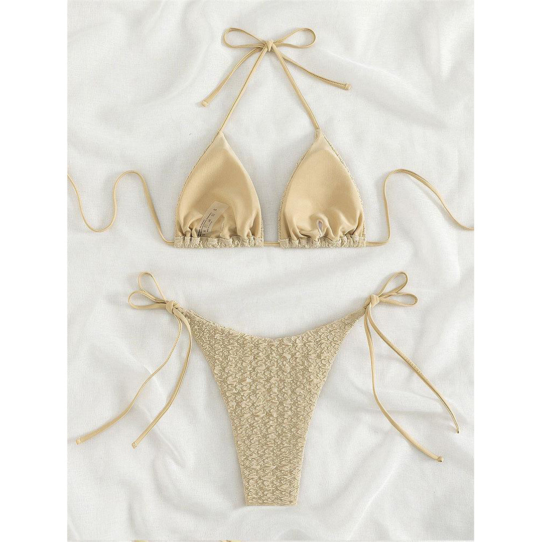 Mandy Wrinkled Halter Bikini