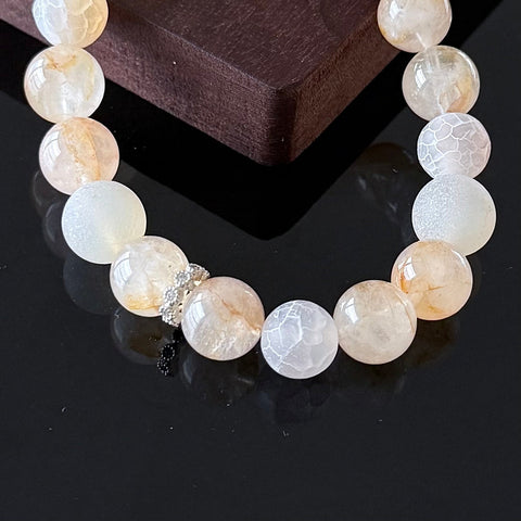 Citrine & Frosted Agate Crystal Bracelet