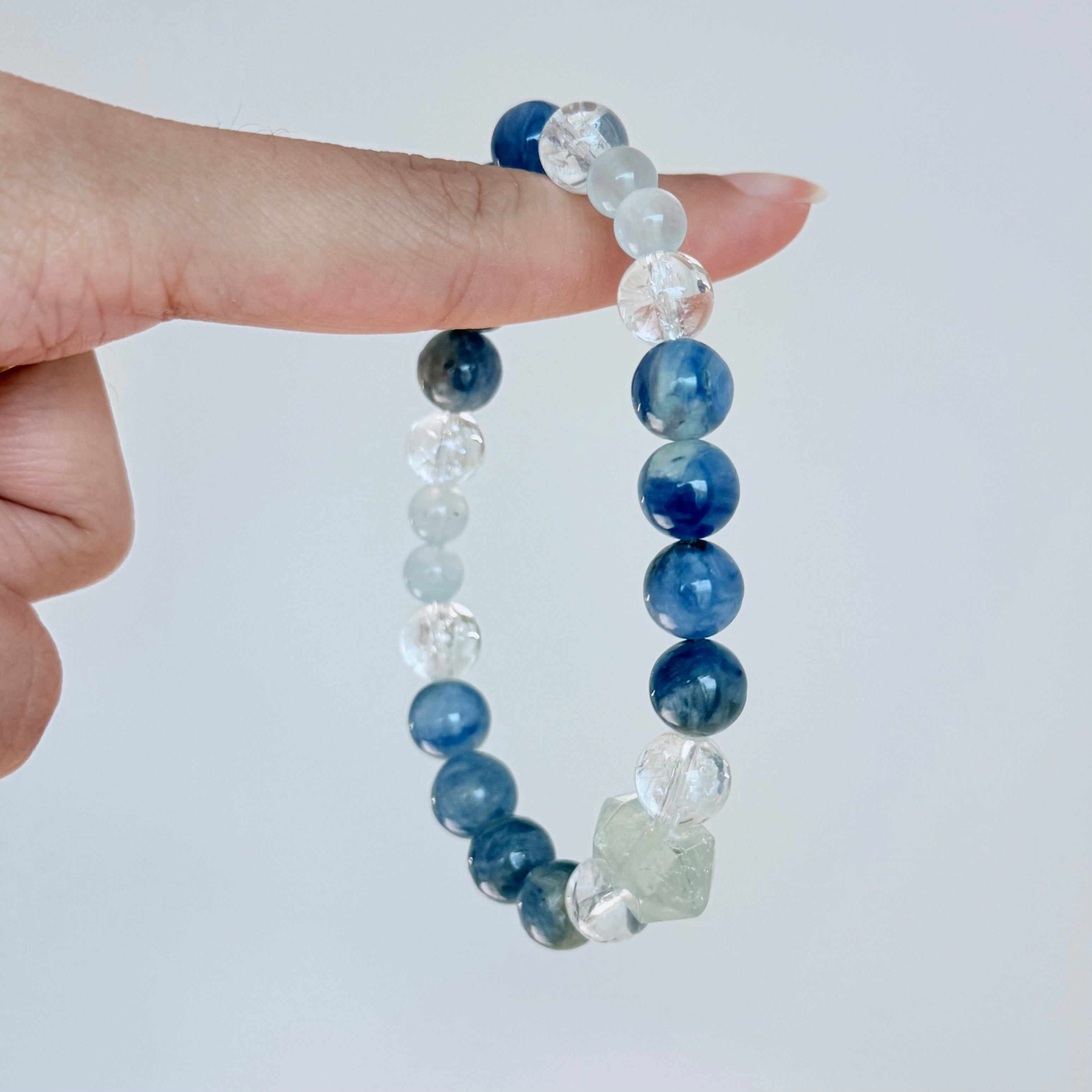 Kyanite, Aquamarine & Clear Quartz Bracelet