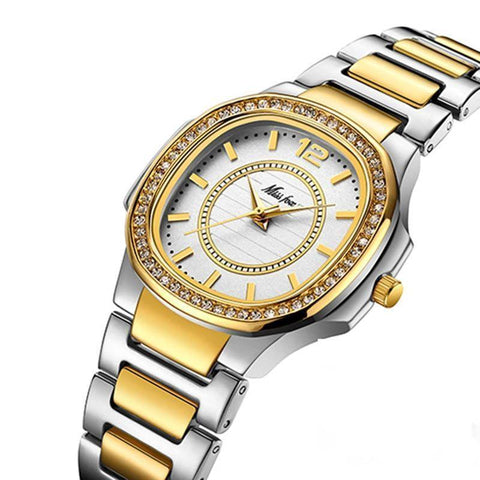 Diamond Quartz Stainless Steel Simple Watches For Women's