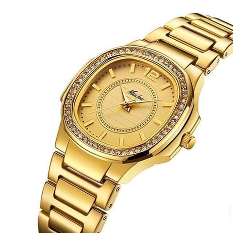 Diamond Quartz Stainless Steel Simple Watches For Women's