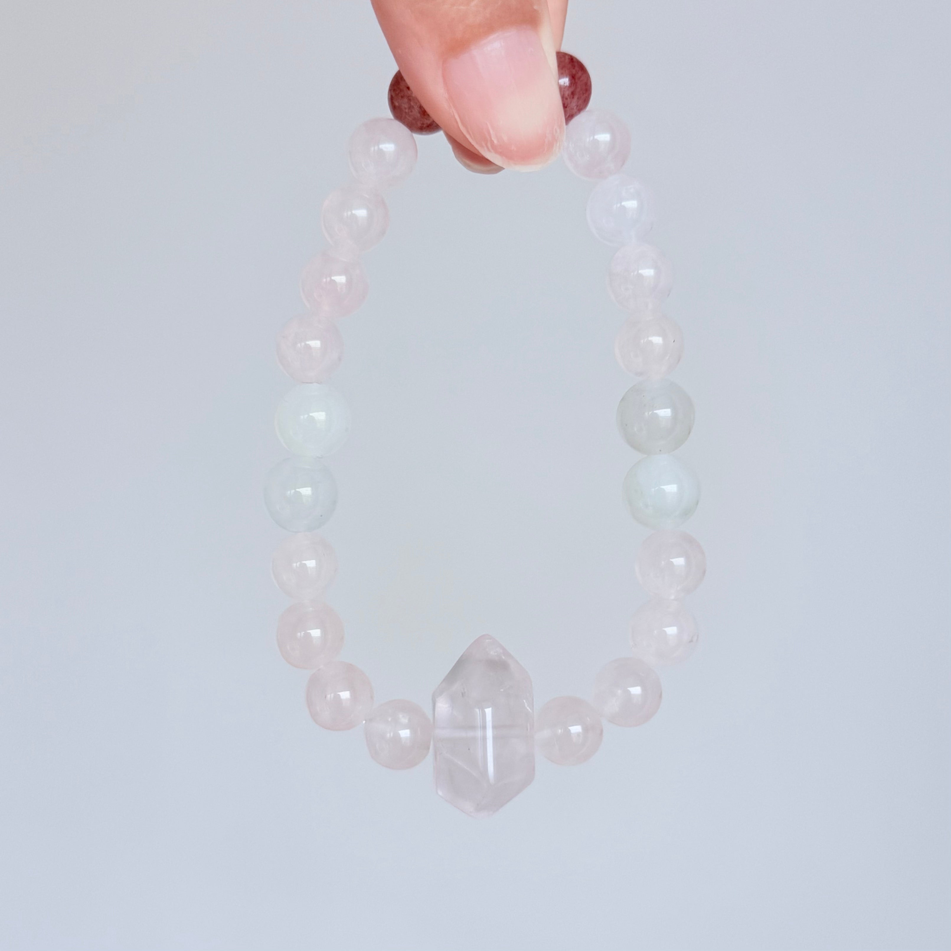 Rose Quartz & Strawberry Quartz Bracelet