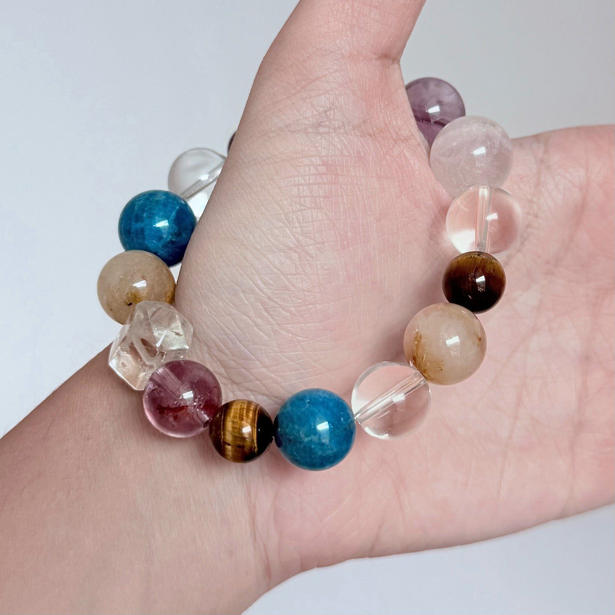 Amethyst, Blue Apatite, Citrine & Clear Quartz Chakra Balance Bracelet