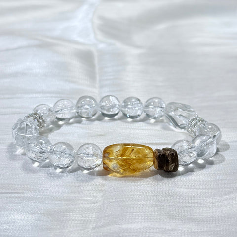 Citrine & Clear Quartz Crystal Bracelet