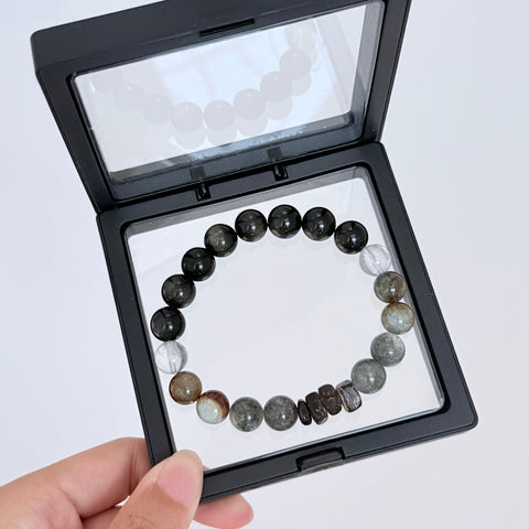 Labradorite & Obsidian Protection Bracelet