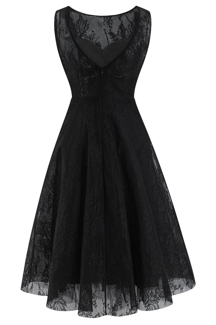 Elegant Crew Neck Sleeveless Beaded Feather Cocktail Party Midi Dress - Black