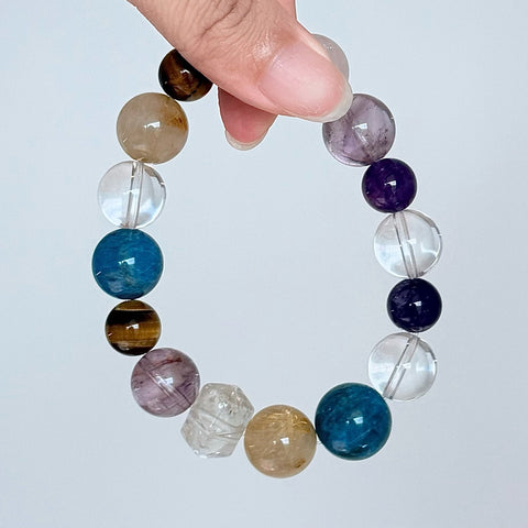 Amethyst, Blue Apatite, Citrine & Clear Quartz Chakra Balance Bracelet