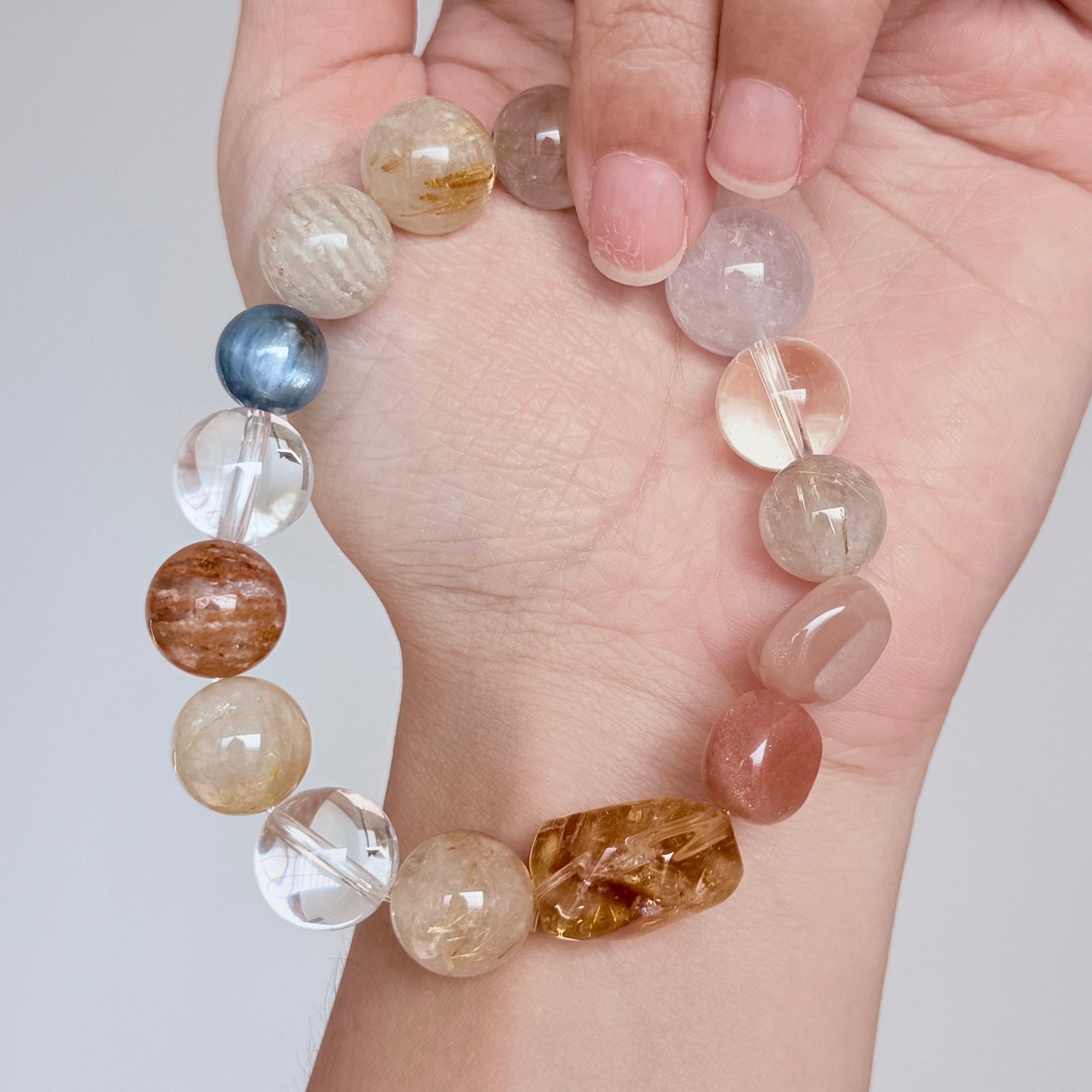 Golden Rutilated Quartz & Sunstone Bracelet