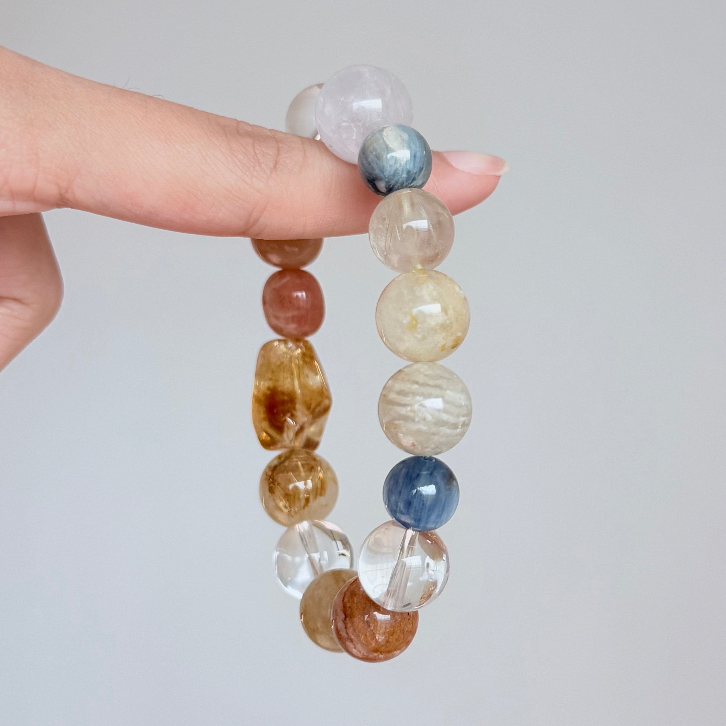 Golden Rutilated Quartz & Sunstone Bracelet
