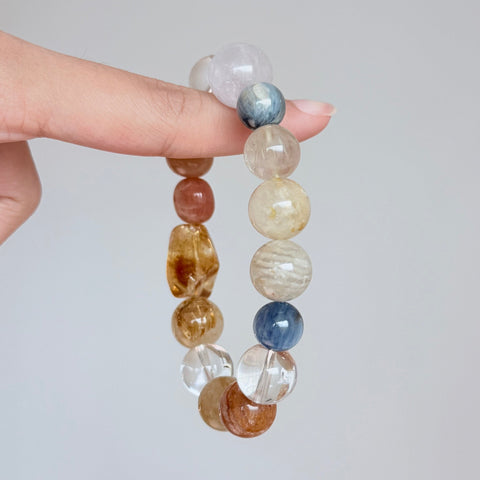 Golden Rutilated Quartz & Sunstone Bracelet