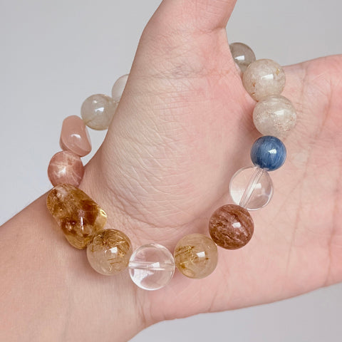 Golden Rutilated Quartz & Sunstone Bracelet