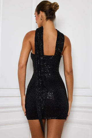 Strapless Sequin Tassel Corset Dress