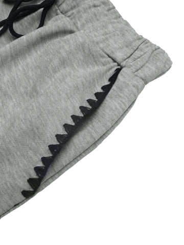 Casual Straight-Leg Elastic Waist Trousers