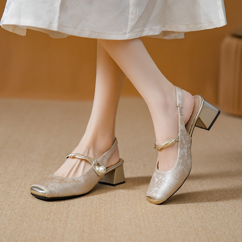 Damen Sommer Sandalen im französischen Stil mit Zehensteg