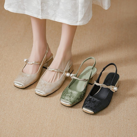 Damen Sommer Sandalen im französischen Stil mit Zehensteg