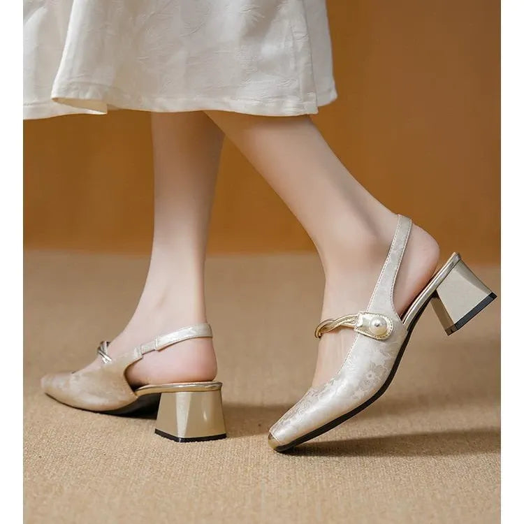 Damen Sommer Sandalen im französischen Stil mit Zehensteg