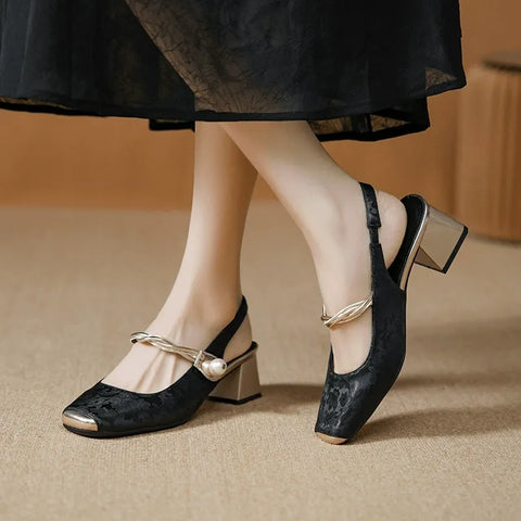 Damen Sommer Sandalen im französischen Stil mit Zehensteg