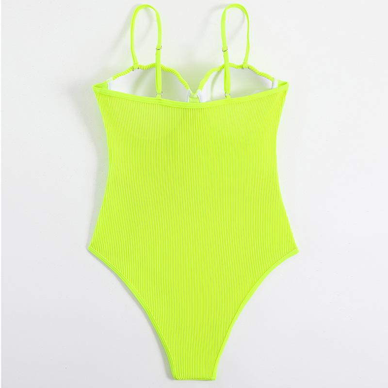 Padded solid sweetheart neck cami one piece swimwear