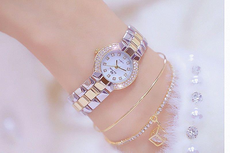 Ladies Simple Watch HMS0204 Quartz Diamond Dress Watch