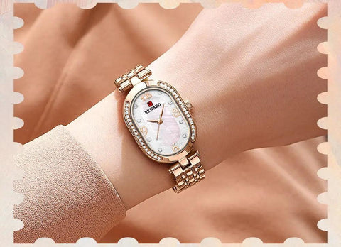 Stainless Steel Rhinestone Simple Watches For GSWB51 Quartz Waterproof