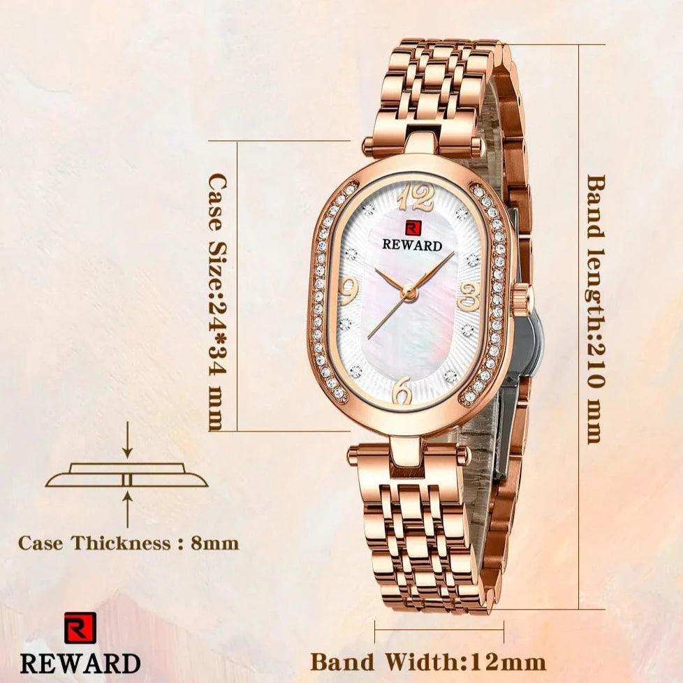 Stainless Steel Rhinestone Simple Watches For GSWB51 Quartz Waterproof