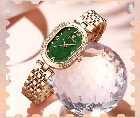 Stainless Steel Rhinestone Simple Watches For GSWB51 Quartz Waterproof