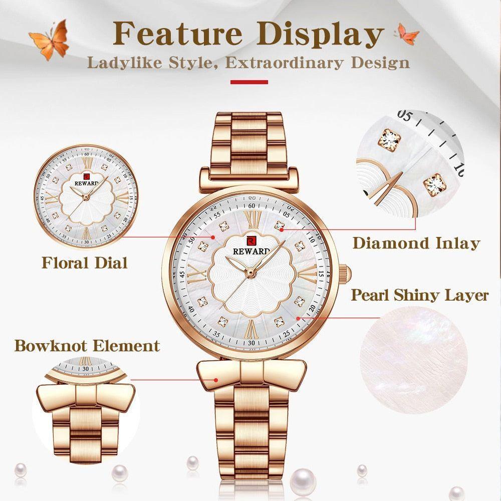 Stainless Steel Simple Watches GSWB08 Waterproof Quartz