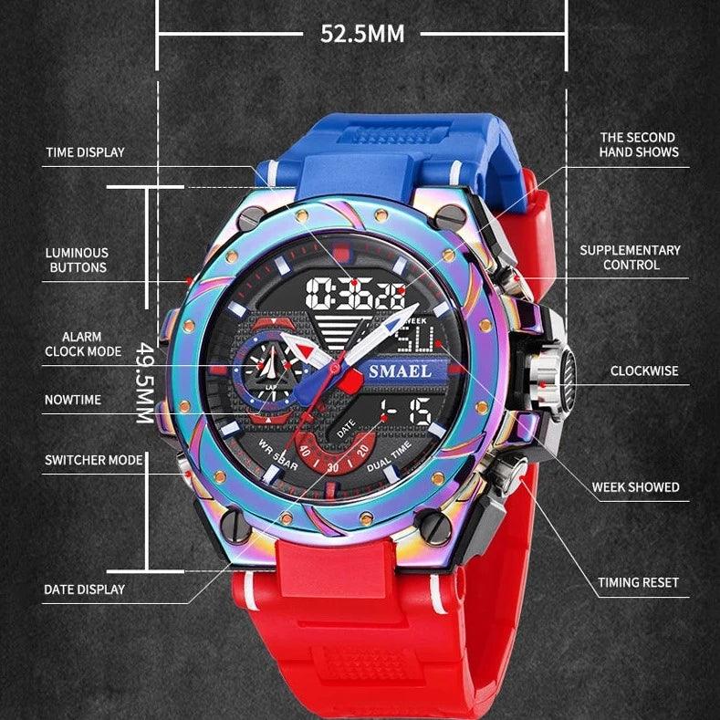 Simple Military Watch MSCWMM36 Sport Waterproof LED Quartz Digital Wristwatch