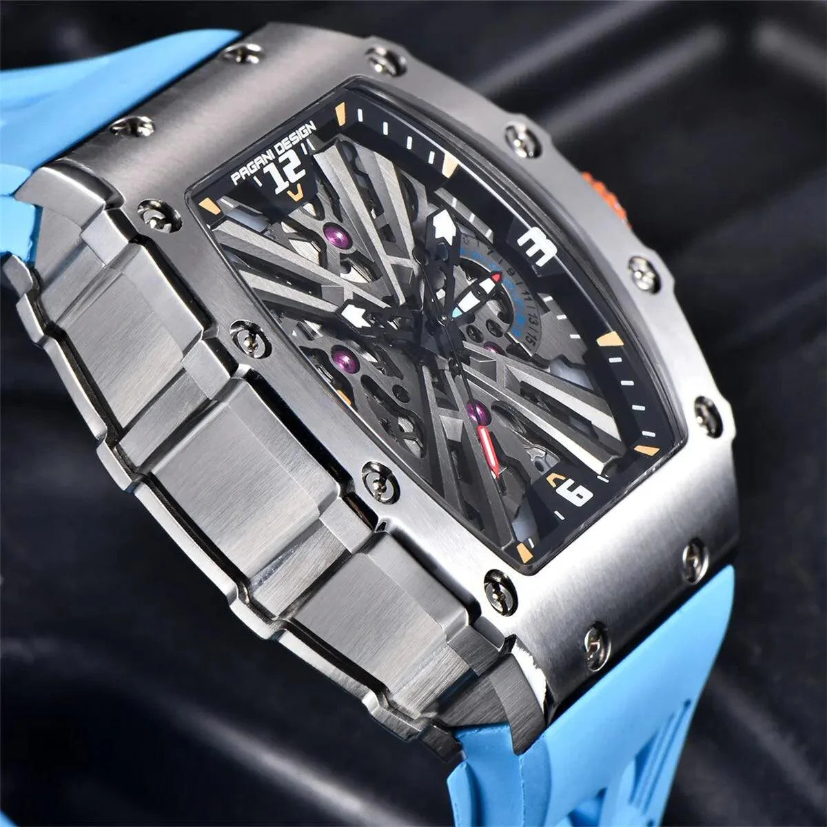 Simple Quartz Skeleton Sport Watch PD-1738 | Waterproof Rectangle Design