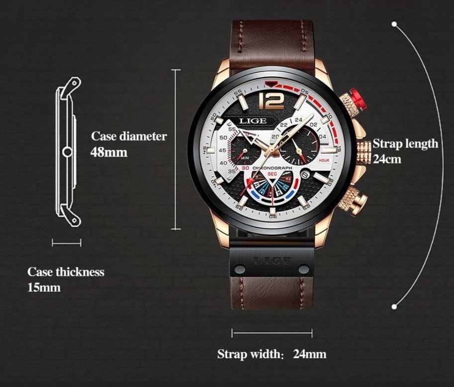 Simple Watches 7TS0313 Casual Leather Sport Waterproof Quartz