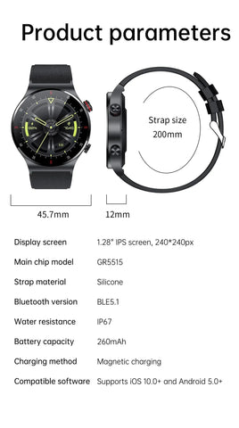 MSW129 Smartwatch - Sports Waterproof for iOS and Android