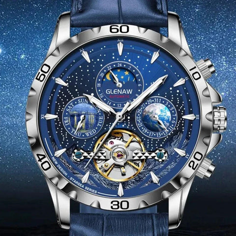 MSW8916 Simple Watch - Starry Sky Moon Phase Mechanical Watches