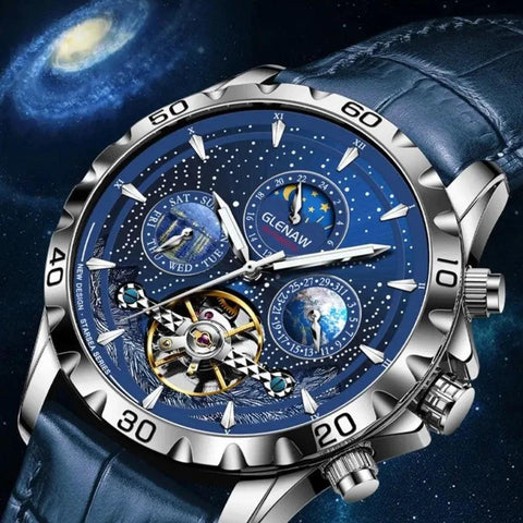 MSW8916 Simple Watch - Starry Sky Moon Phase Mechanical Watches