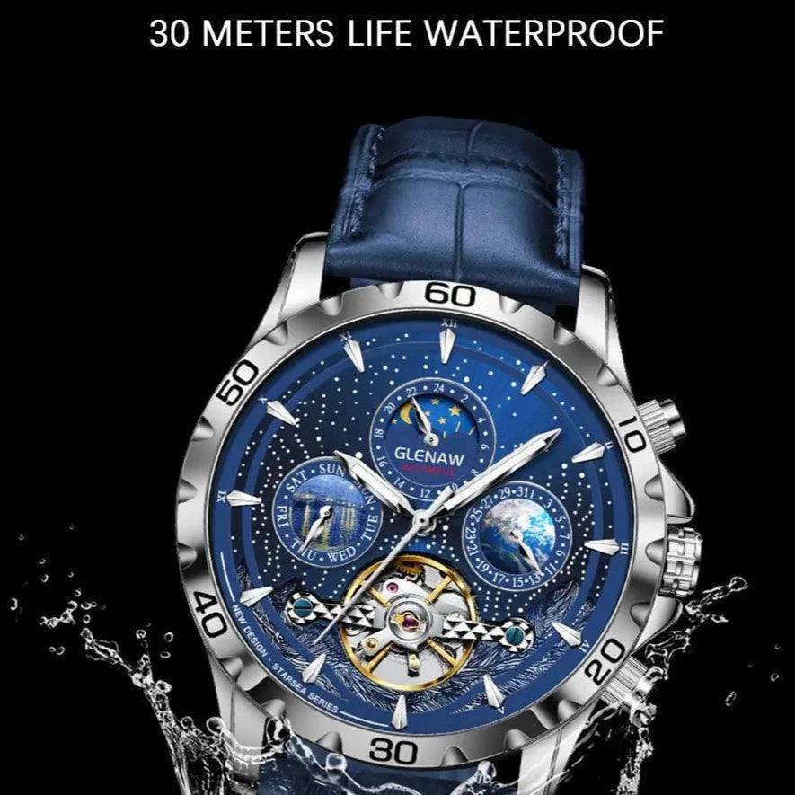 MSW8916 Simple Watch - Starry Sky Moon Phase Mechanical Watches