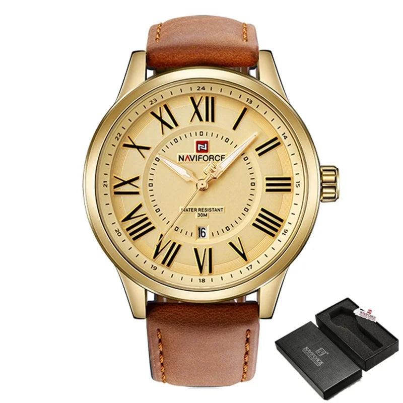 NF9126 Simple Watch - Leather Strap Sports Quartz Wristwatch