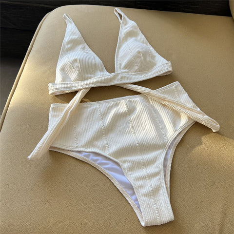 Vicki Wrinkled Crinkled High Waist Bikini