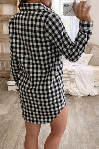 V Neck Pockets Loose Dress