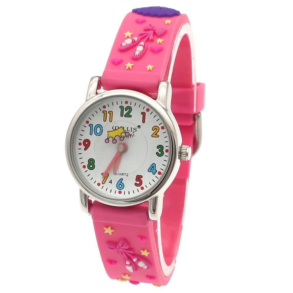 Princess Pink Silicone Simple Cheap Watches For Girls Children Kids A29